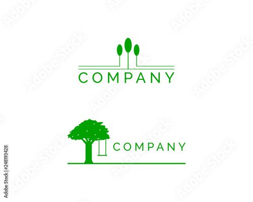Set of Green Park logo, Eco park vector logo