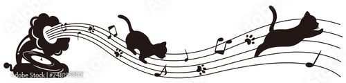 蓄音機と猫のライン