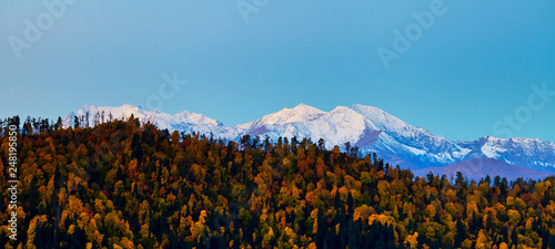 Beautiful landscape with mountains and sky