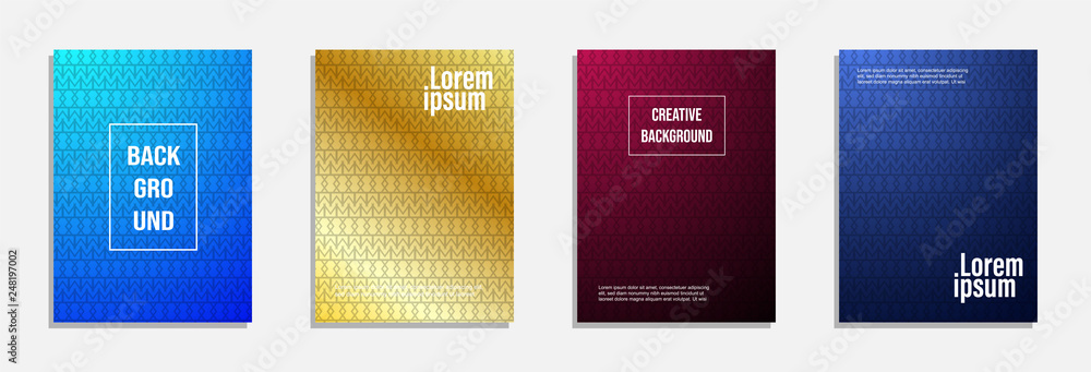 Colorful and modern cover design. Set of geometric pattern background Colorful and modern cover design. Set of geometric pattern background