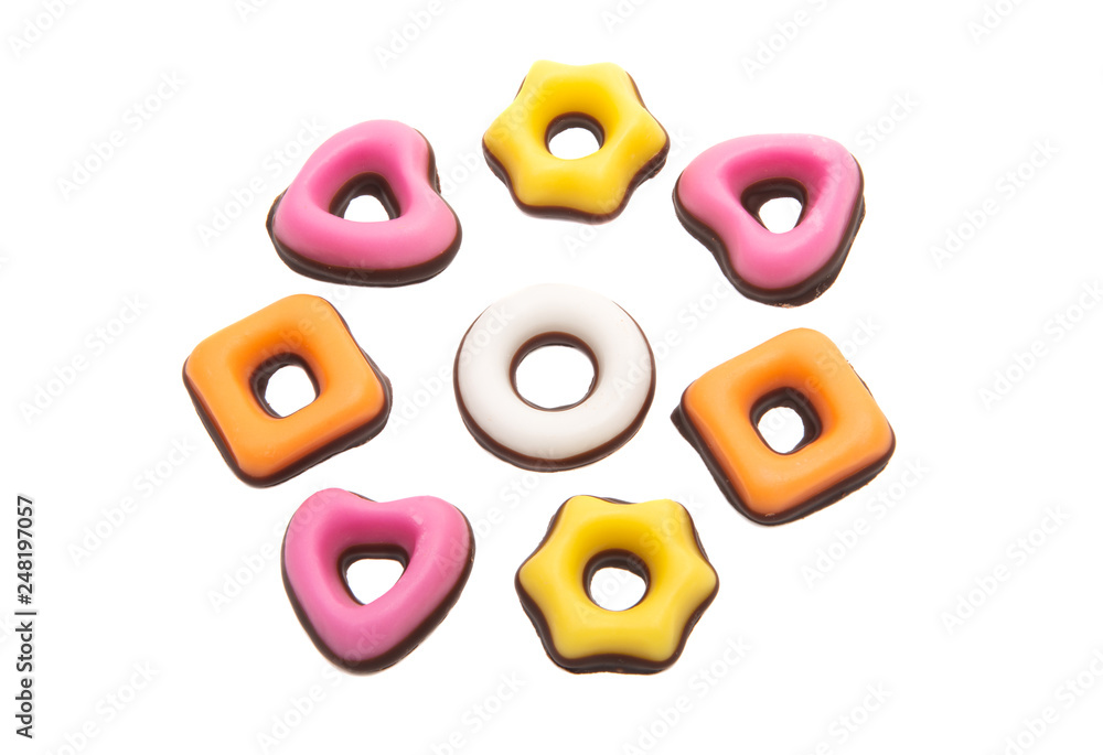 Fototapeta premium cookies in fruit glaze isolated