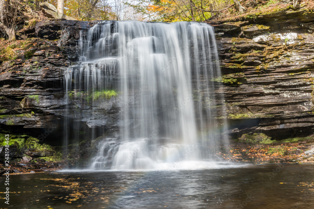 Obraz premium Harrison Wright Waterfall in Ricketts Glen State Park of Pennsylvania