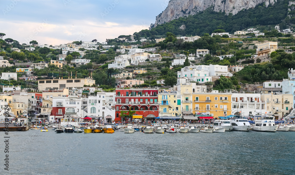 General view of Capri Island in Naples, Italy