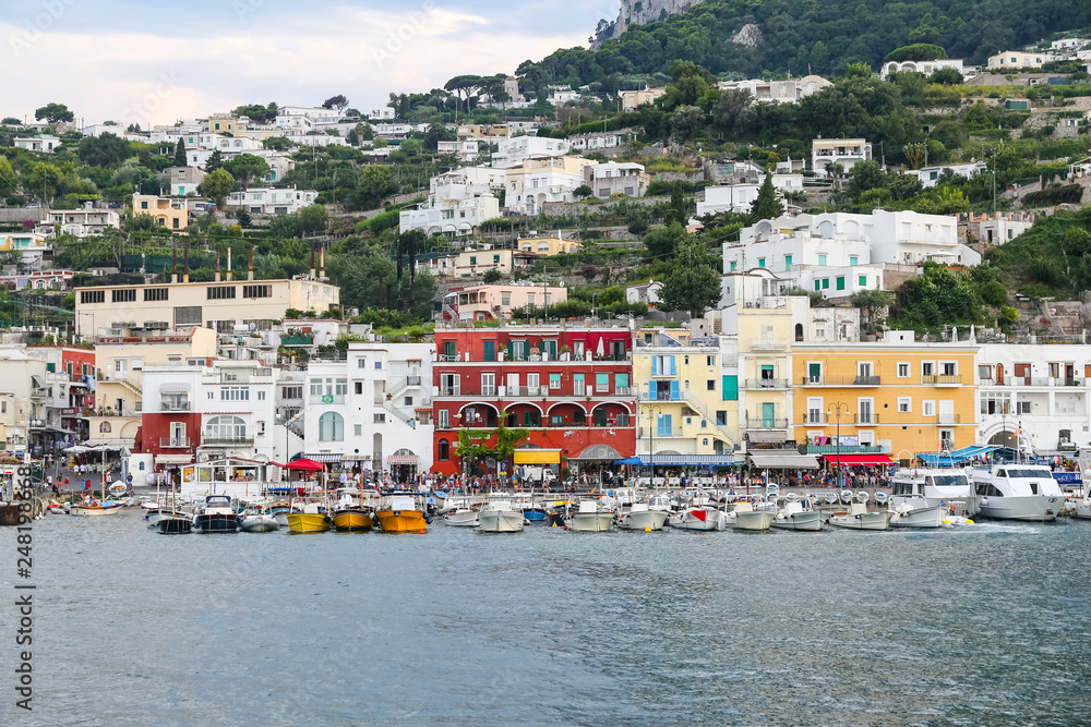 General view of Capri Island in Naples, Italy