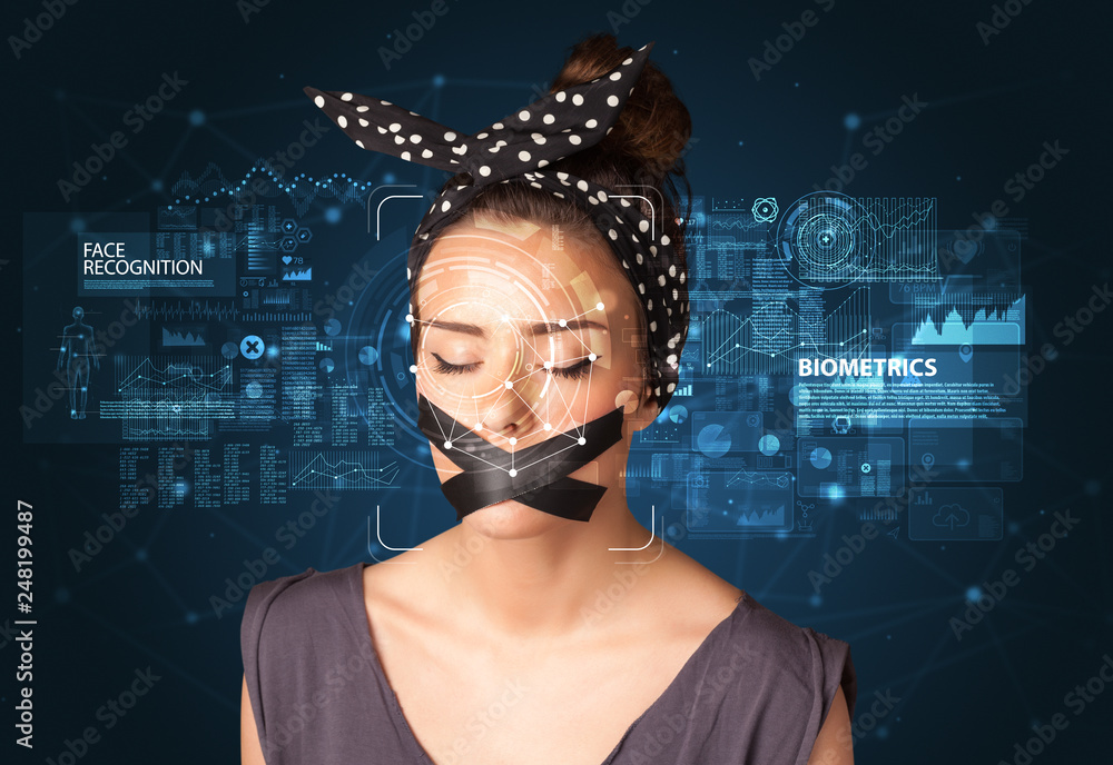 Face detection and recognition. Computer vision and artificial intelligence concept. Face detection and recognition. Computer vision and artificial intelligence concept.