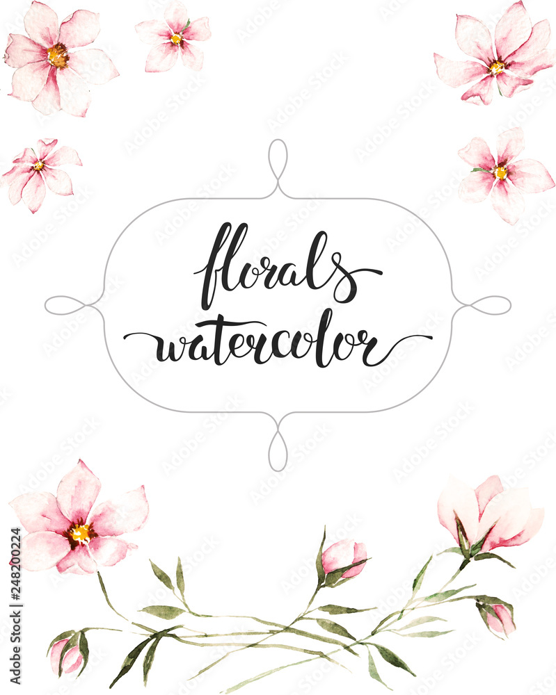 Watercolor floral template