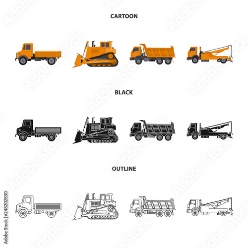 Vector illustration of build and construction icon. Collection of build and machinery stock vector illustration.