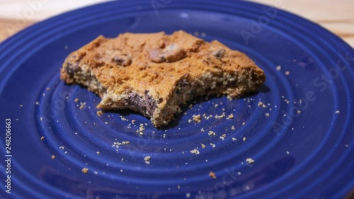 Stop Motion of Chocolate Chip Cookie Being Eaten