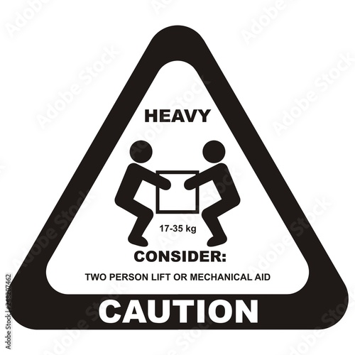 warning sign, heavy load, vector icon	