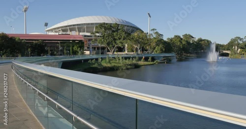 Riverbank Bridge, Adelaide Oval and River Torrens, Adelaide, South Australia, Australia  photo