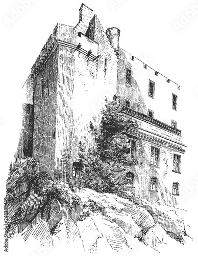 Old castle #sketch #isolated #vector