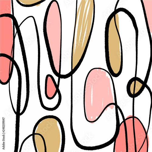 Mid century modern abstract art. Vector illustration