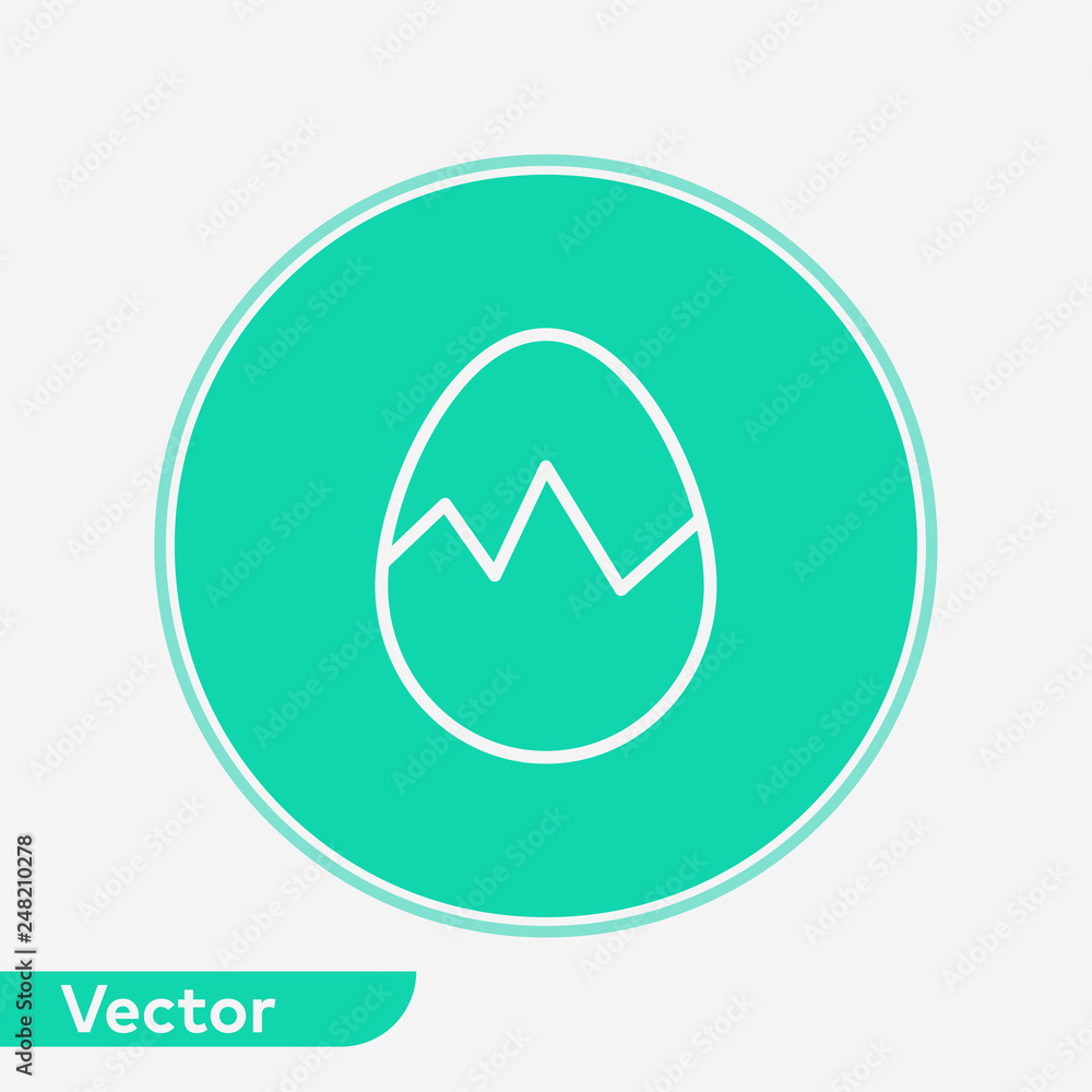 Broken egg vector icon sign symbol Broken egg vector icon sign symbol