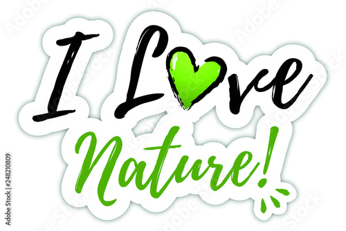 I love Nature Illustration with heart