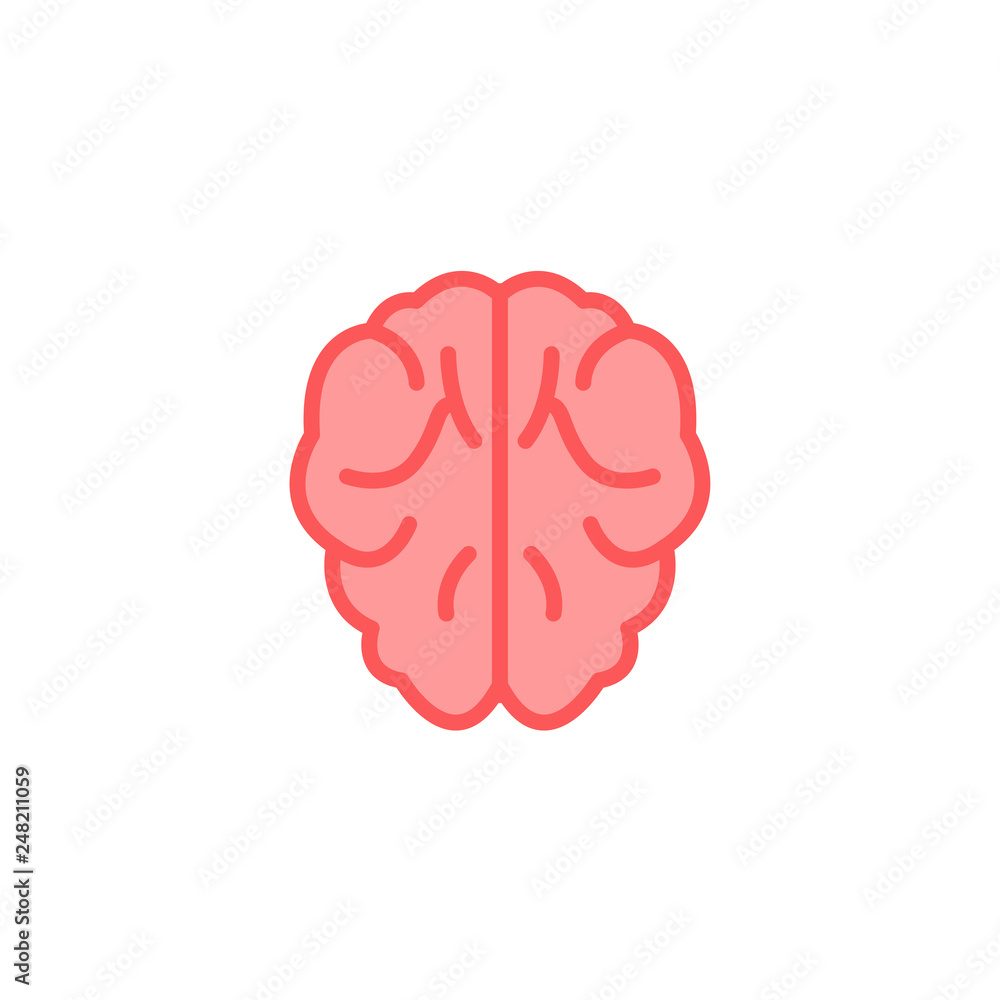 Brain flat vector icon sign symbol Brain flat vector icon sign symbol