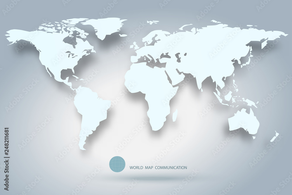 vector of world map separate Continent by color