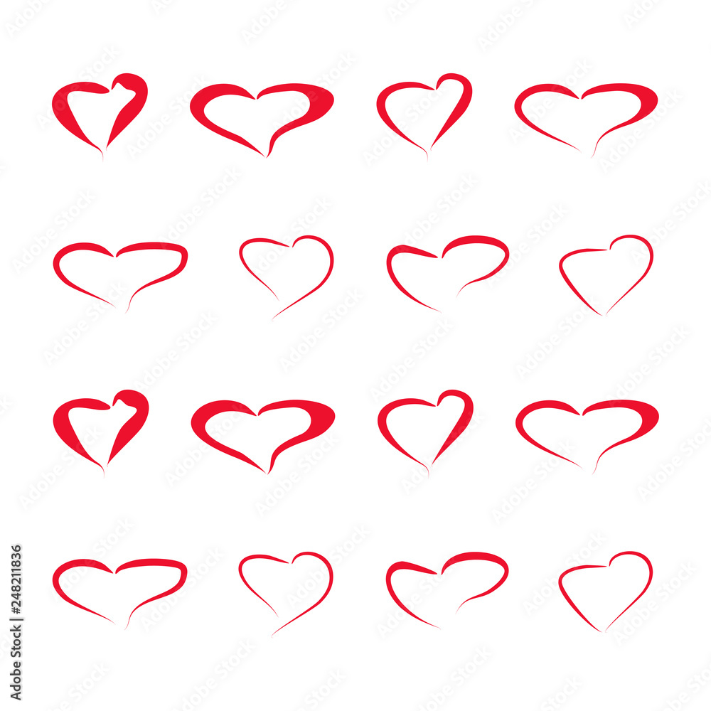 icon heart, abstract heart on white background icon heart, abstract heart on white background