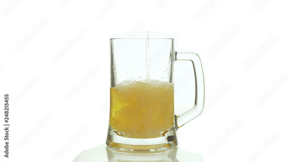 Glass of beer on white background. Oktoberfest