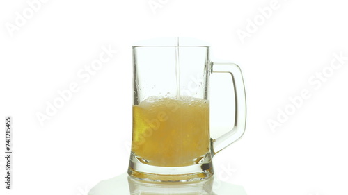 Glass of beer on white background. Oktoberfest