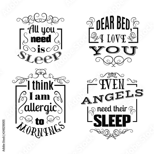 Collection of quote typographical background with unique hand drawn curles and swirls. Template for business card, poster, banner, print for t-shirt, sweatshirt, bag.