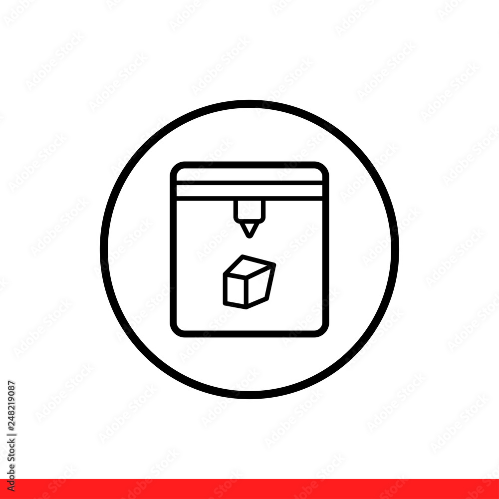 3D Printer vector icon. Simple, flat design for web or mobile app 3D Printer vector icon. Simple, flat design for web or mobile app