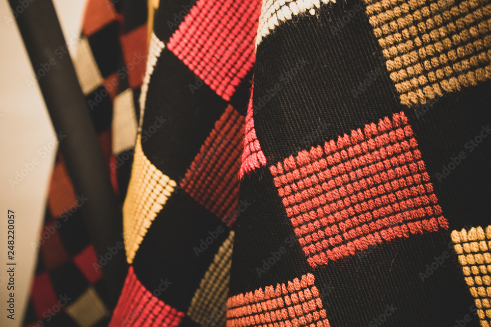 Handmade Embroidered Fabric in Mexico City (Close-up) Handmade Embroidered Fabric in Mexico City (Close-up)