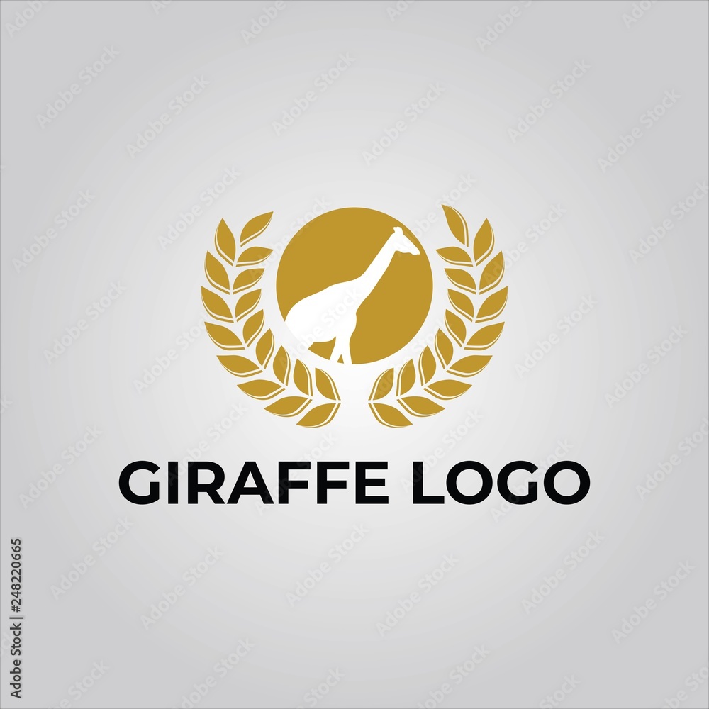 Obraz premium Modern Giraffe Pattern Illustration, Logo, Vector. Animal Poster.
