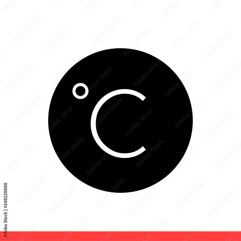 C degree vector icon, celsius symbol. Simple, flat design for web or mobile app C degree vector icon, celsius symbol. Simple, flat design for web or mobile app