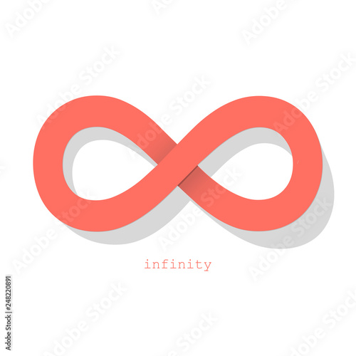 Infinity symbol Coral color on a white background