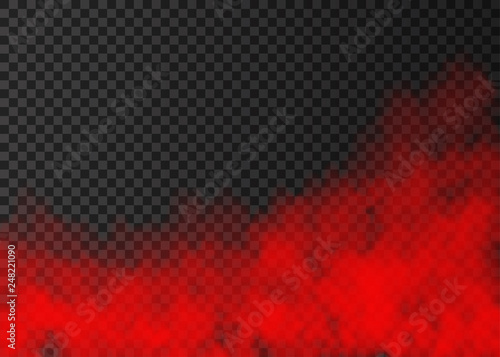 Red smoke  isolated on transparent background.