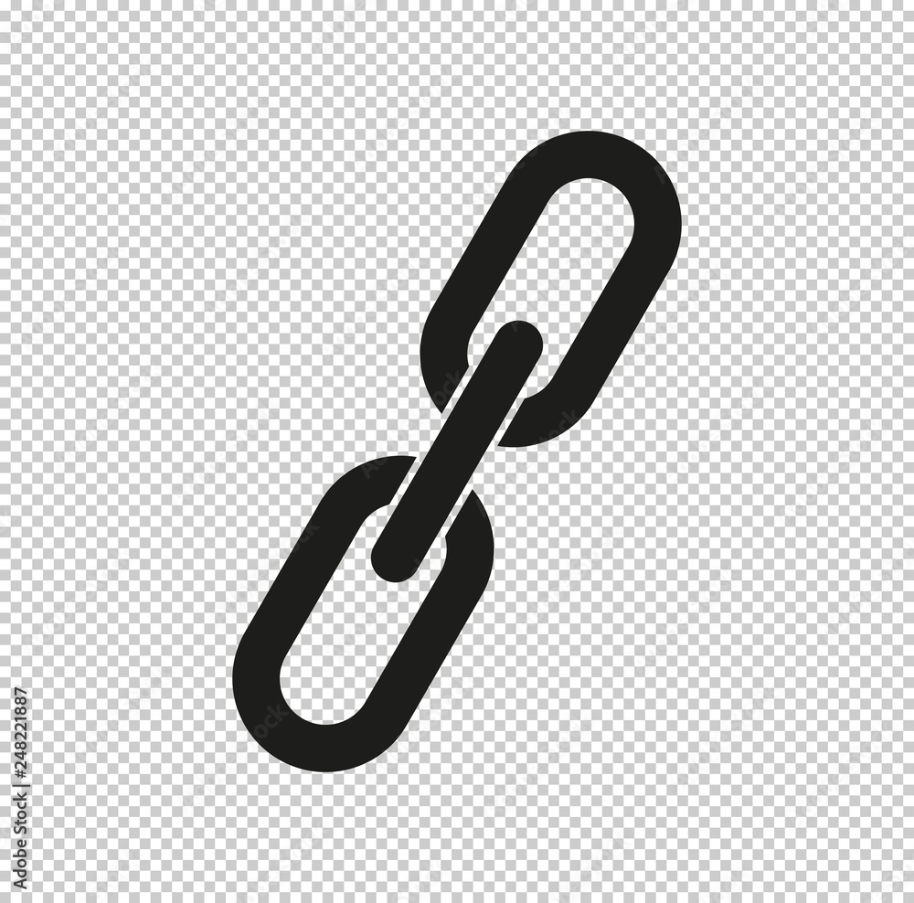 Link; single  - black vector icon