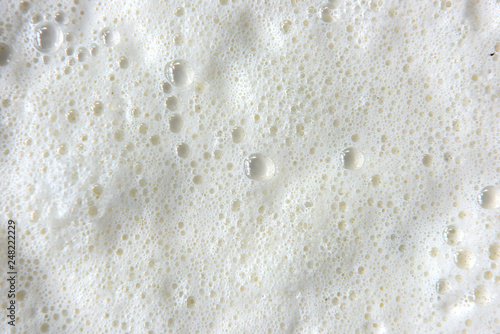 The bubble of the latex is white as a sheet