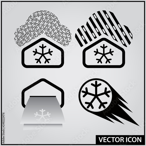 set of icons natural disasters