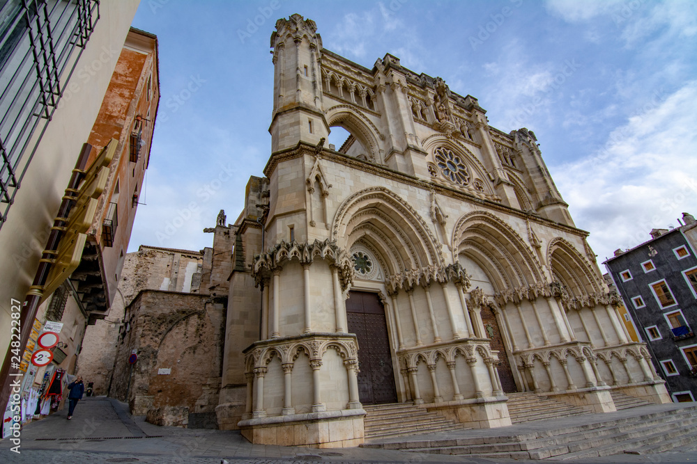 View of the Gothic cathedral in Cuenca, Spain