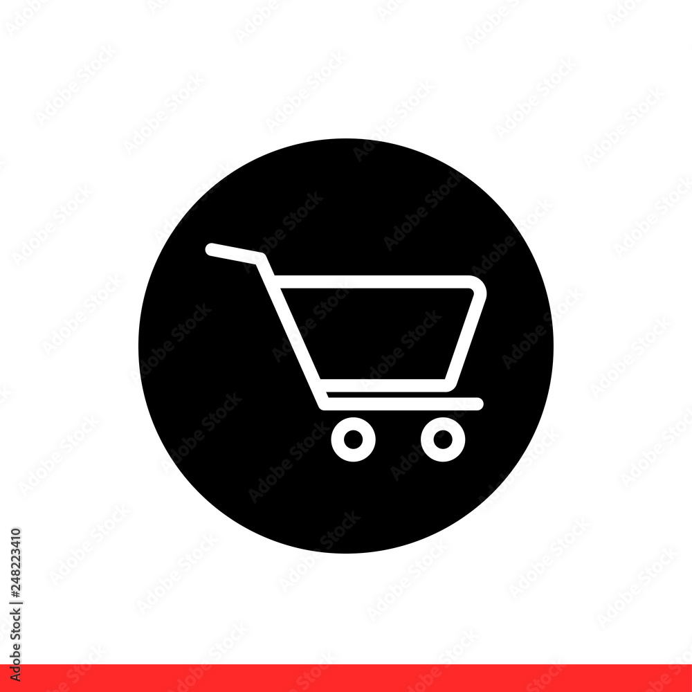 Shopping cart vector icon, basket symbol. Simple, flat design for web or mobile app Shopping cart vector icon, basket symbol. Simple, flat design for web or mobile app