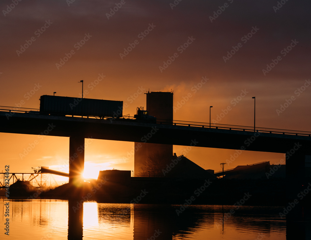 Sunrise by the bridge