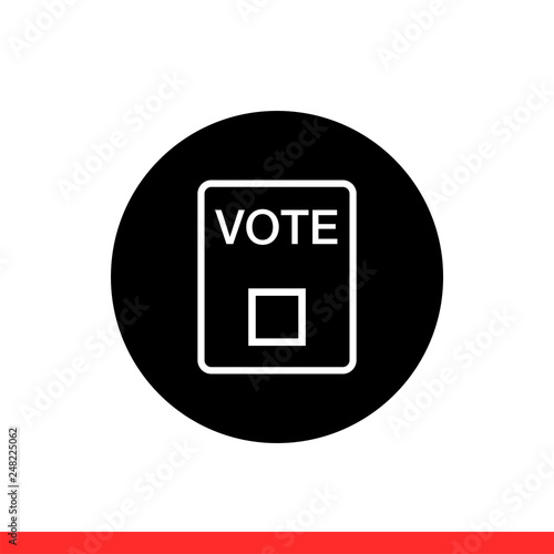 Vote vector icon, referendum symbol. Simple, flat design for web or mobile app
