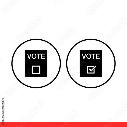 Vote vector icon, referendum symbol. Simple, flat design for web or mobile app