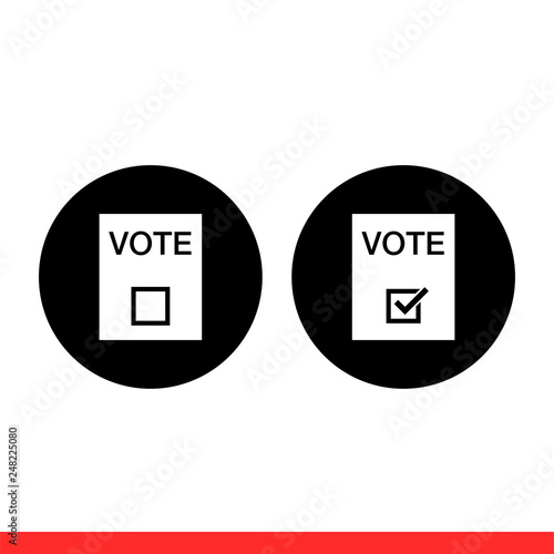Vote vector icon, referendum symbol. Simple, flat design for web or mobile app