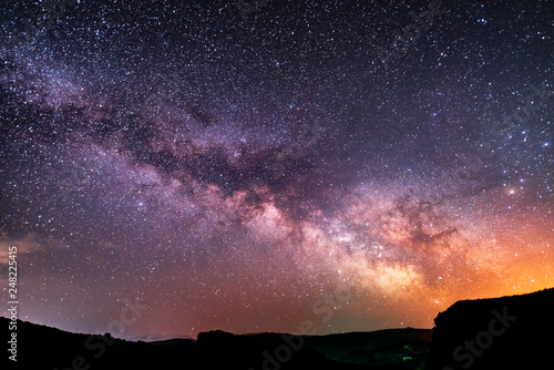 Sticker Milky way galaxy, beautiful starry night.