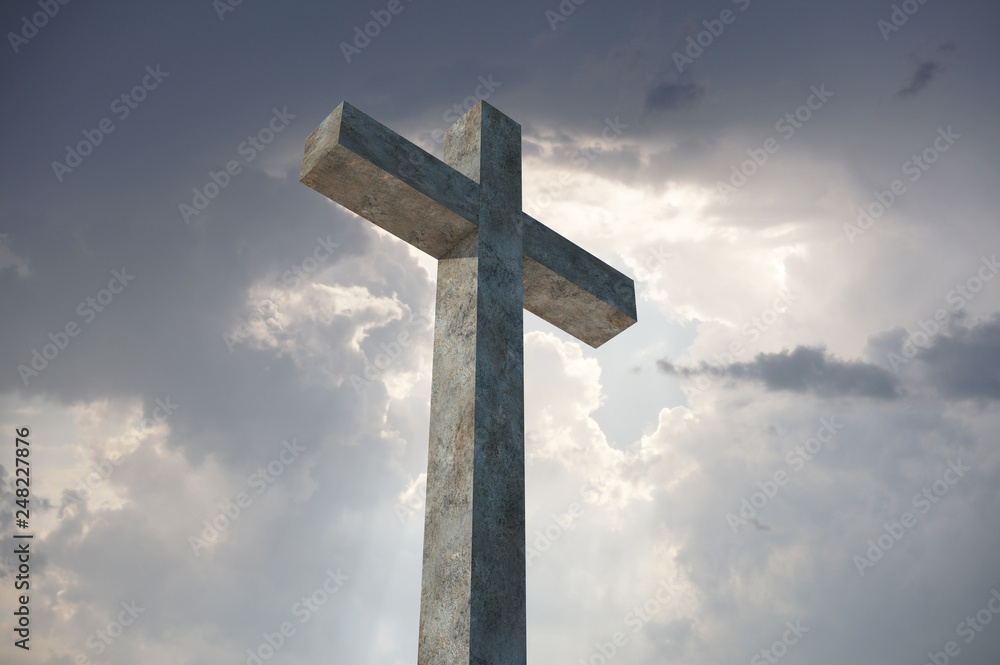 Christian cross 3d rendering