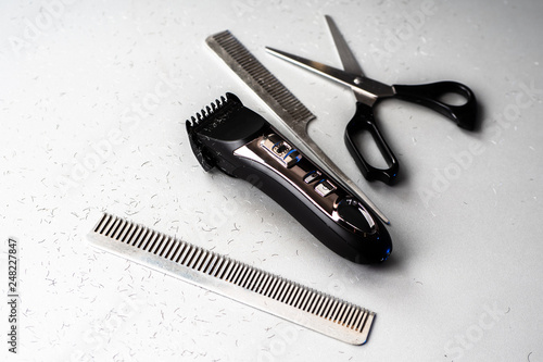 machine for haircuts. On th...