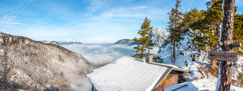 alpine panorama Austria mount Traunstein "to  the hut"