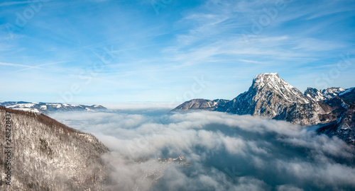 alpine panorama Austria mount Traunstein