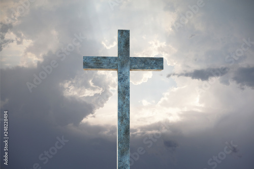 Christian cross 3d rendering