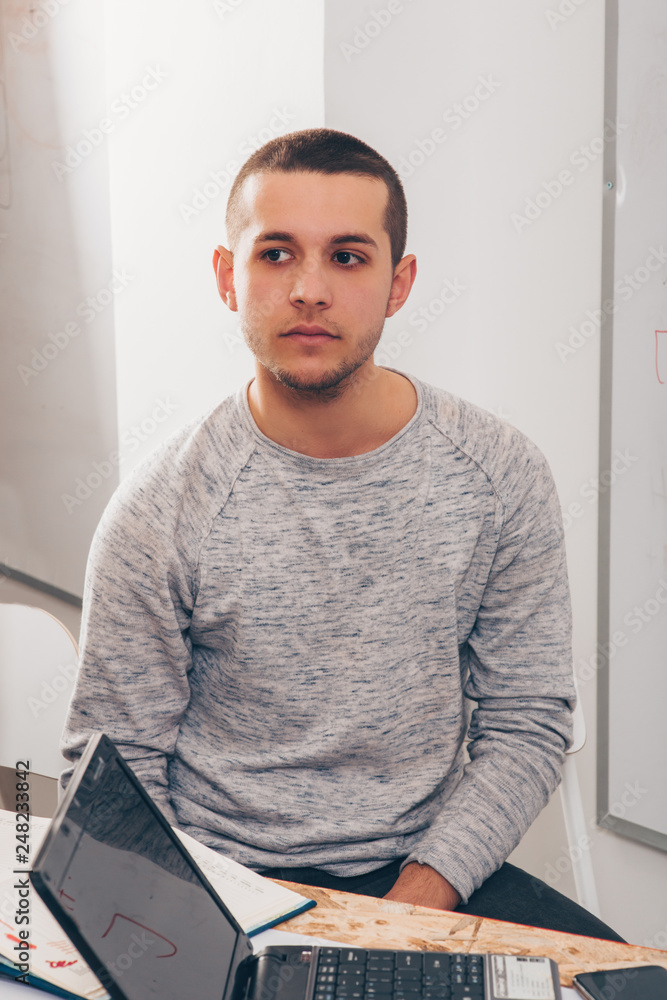 Fototapeta premium Guy looking interested