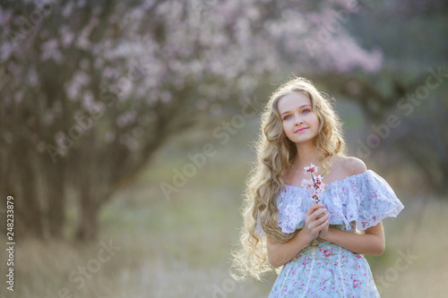 Sad Woman in a beautiful dress dreams