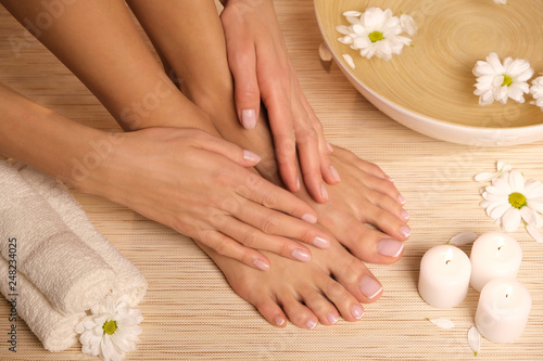 Konstfotografi The picture of ideal done manicure and pedicure