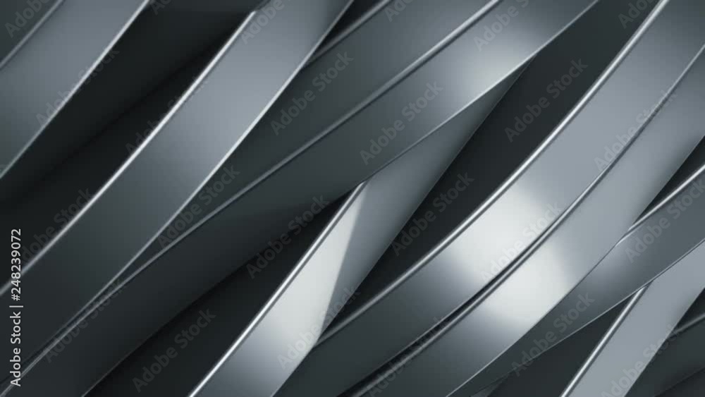 Abstract background with waving lines from glossy material. Animation of seamless loop. Abstract background with waving lines from glossy material. Animation of seamless loop.