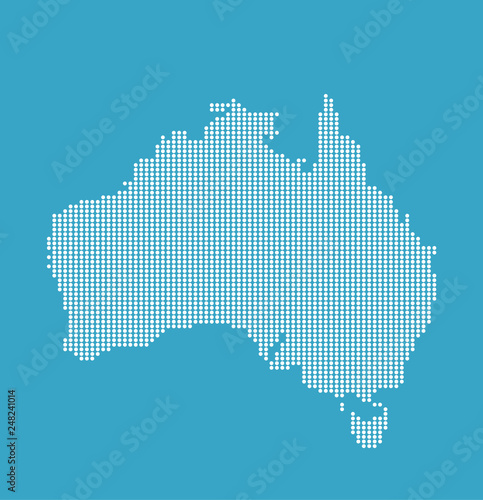 Dotted Australia Map Illustration